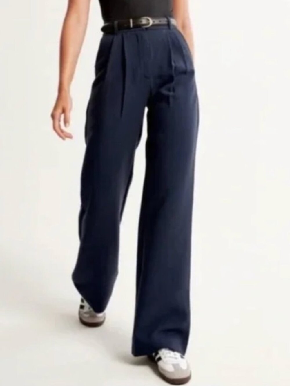 Women's Abercrombie & Fitch A&F Sloane Tailored Pant, Navy, 28 Short